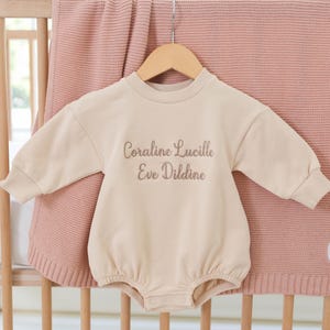 Embroidered Baby Romper, Embroidered Cotton Romper, Knit Baby Outfit, Personalized Baby Gift, Baby Boy Blanket, Baby Name Outfit