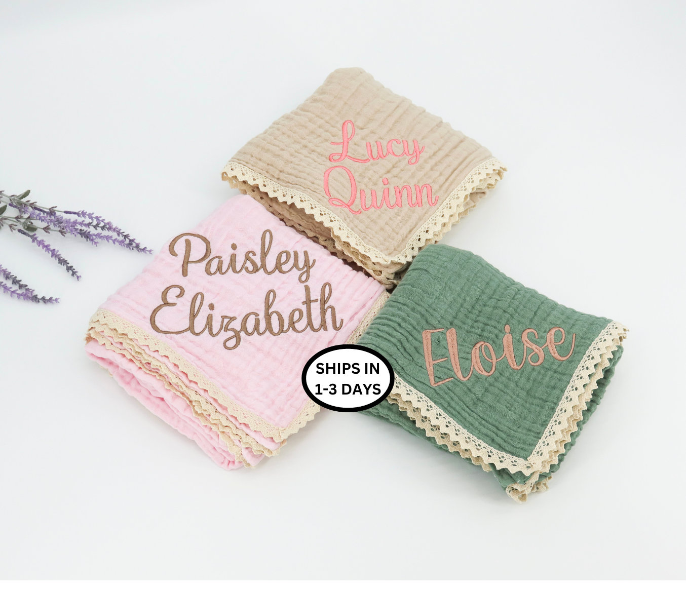 💖Buy 2 Free Shipping💖Baby Blanket, Organic Muslin blanket,Personalized baby blanket,Luxury Baby Swaddle Blanket, embroidered name baby blanket, baby shower gift.