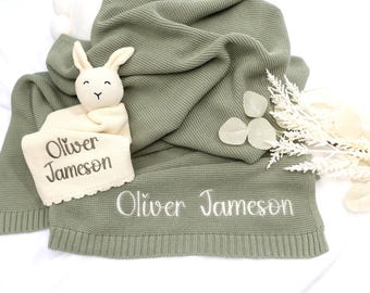 Personalized Baby Gift Set - Custom Blanket & Toy, Baby Shower Gift, Birthday Gift for Baby Boy or Girl, Newborn Gift Set, Baby Keepsake