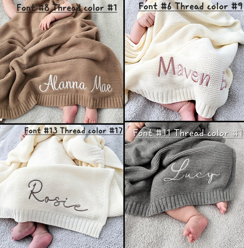 Personalized baby blanket, cotton baby blanket, baby shower Gift, new mama gift, newborn gift image 5