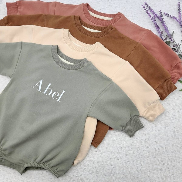 Baby Sweatshirt Romper, Organic Cotton Embroidered Long Sleeve Infant sweatshirt,Personalized baby sweatshirt,newborn gift,baby shower Gift.