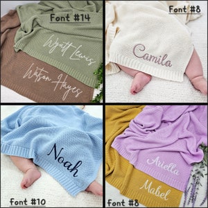 Custom Name Baby Blanket, Baby Gifts, Baby Blanket with Name, Embroidered Baby Blanket, Baby Shower Gift, Kids Blanket, Newborn Baby Gift image 4