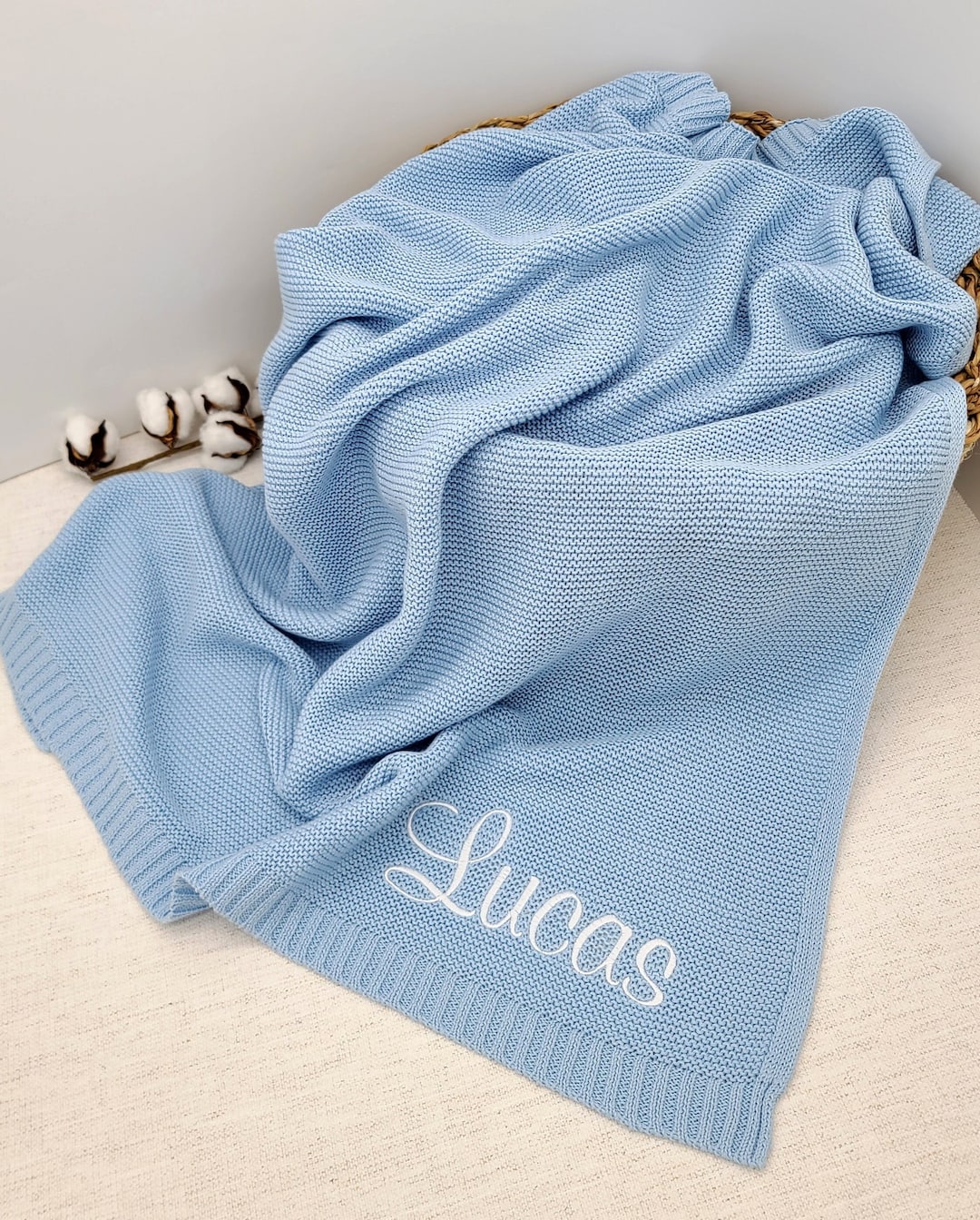 Blanket With Name All Over It Personalized Baby Blanket, Embroidered Name, Stroller Blanket, Newborn
