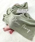 Baby gift, Baby Blanket, Personalized Baby Gift, Soft Cotton Knit baby blanket, Baby shower Gift, Baby name blanket, baby shower gift.
