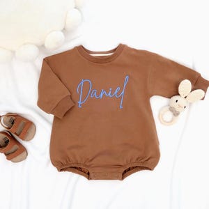 Cotton Baby Romper, Embroidered Long Sleeve Infant sweatshirt,Personalized baby sweatshirt,newborn gift,baby shower Gift.