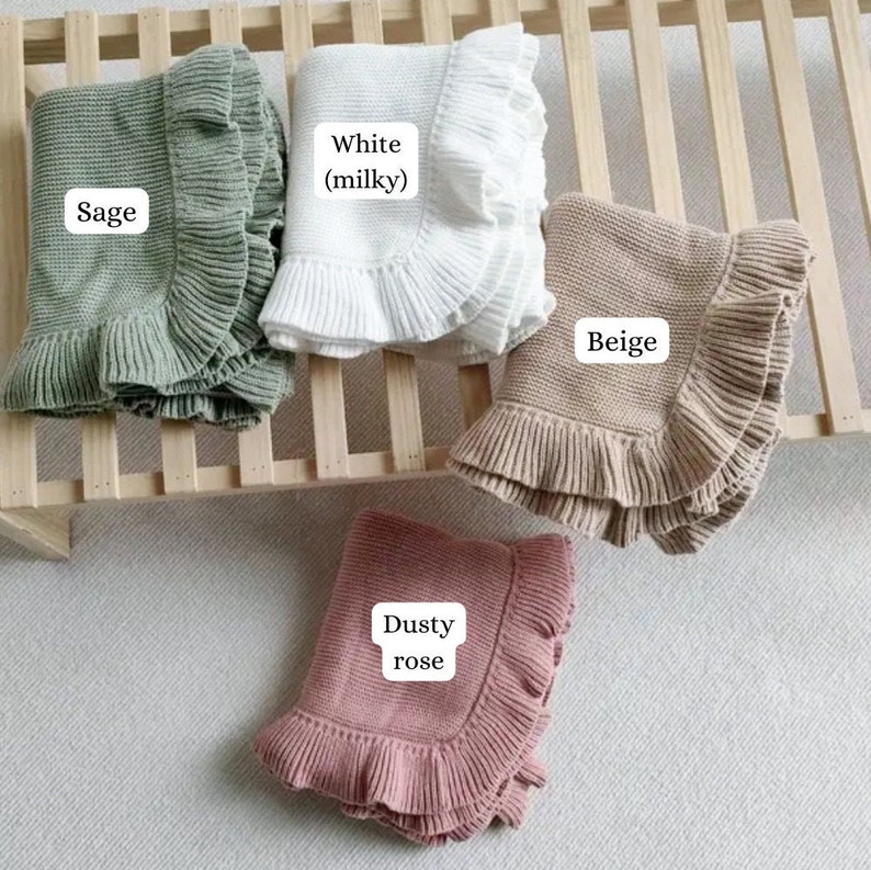 Custom Embroidered Baby Blanket / Soft Custom Personalized baby blanket / Embroidered Knitted Baby Blanket / Soft Custom Baby Shower Gift image 4