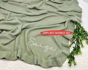 Baby blanket /Embroidered Blanket / Soft Custom Personalized baby blanket / Embroidered Knitted Baby Blanket / Soft Custom Baby Shower Gift