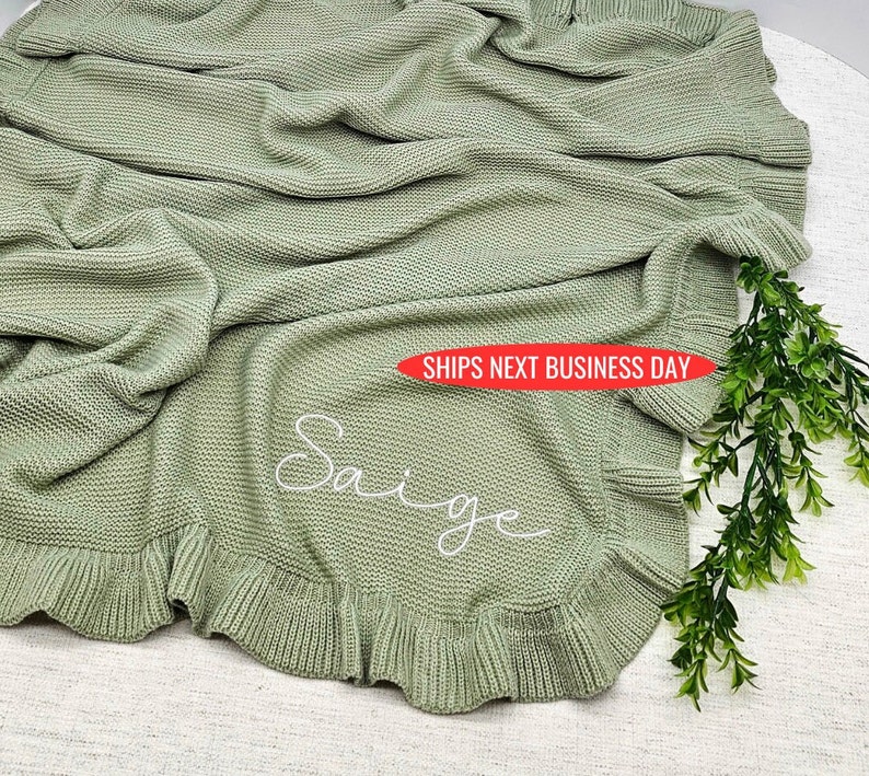 Baby blanket /Embroidered Blanket / Soft Custom Personalized baby blanket / Embroidered Knitted Baby Blanket / Soft Custom Baby Shower Gift image 1