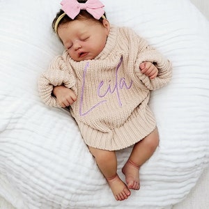 Baby Sweater,Embroidered name Baby Sweater, baby shower gift, Custom baby Sweater, Oversized baby Sweater.