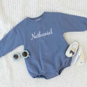 Embroidered Baby Romper, Embroidered Cotton Romper, Knit Baby Outfit, Newborn Personalized, Baby Gift, Baby Boy Blanket, Baby Name Outfit