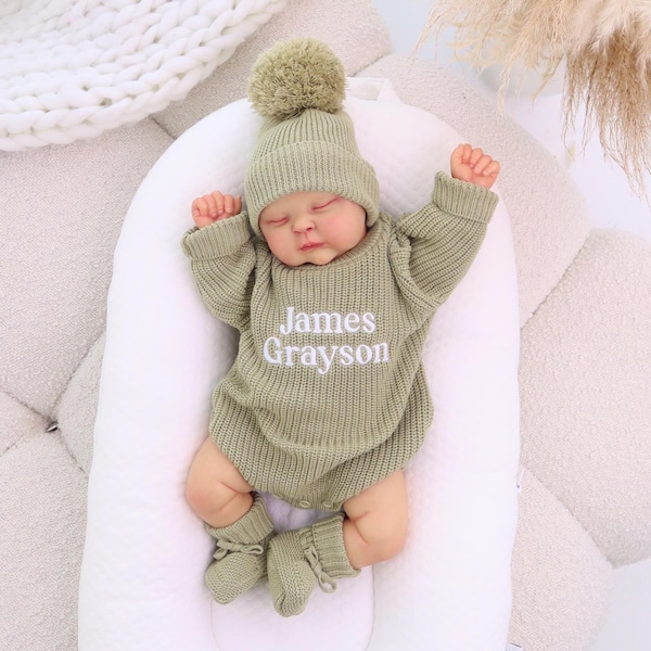 Baby Romper, Embroidered Name Baby Outfit, Infant Name Bodysuit, Newborn Gift, Baby Shower, First Birthday, Coming Home Outfit
