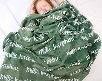 Newborn Name Blanket, baby name swaddle, baby name swaddle, first and middle name blanket, newborn swaddle and blanket, Swaddle with Name