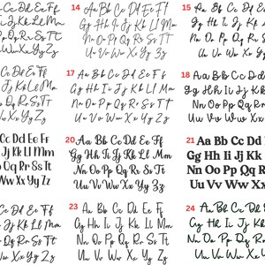 May include: A black and white image of a handwritten alphabet, with each letter repeated 24 times in a grid pattern. The letters are written in a cursive style.