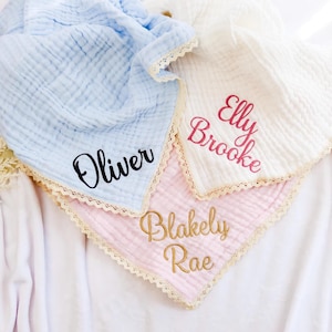 Baby Blanket, Organic Muslin blanket,Personalized baby blanket,Luxury Baby Swaddle Blanket, embroidered name baby blanket, baby shower gift.