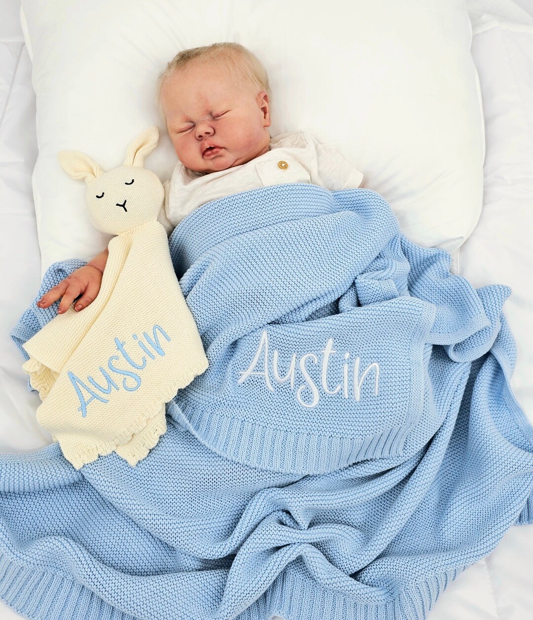 Newborn Blanket Set with Toy- Striped