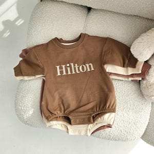 Baby Sweatshirt Romper, Organic Cotton Embroidered Long Sleeve Infant sweatshirt,baby bodysuit sweatshirt,newborn gift,baby shower Gift.