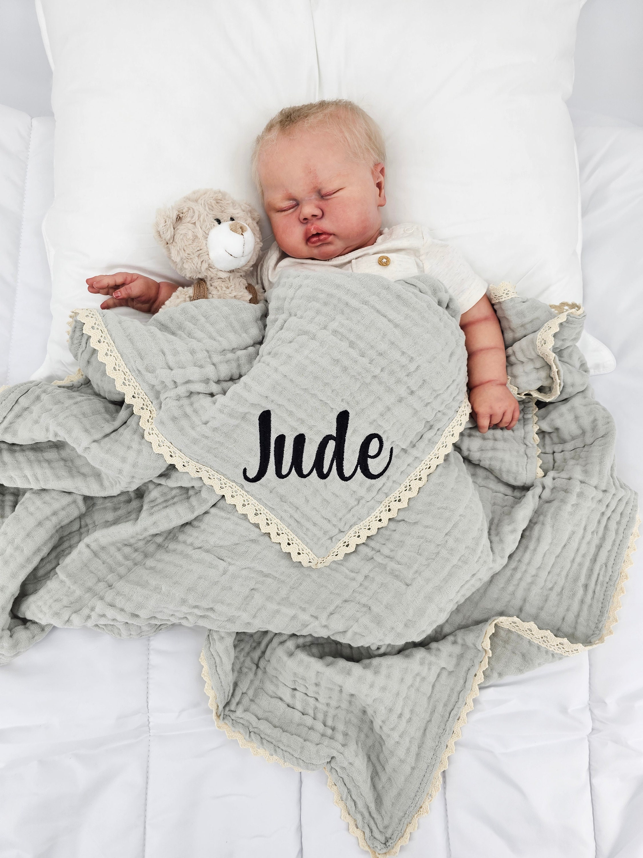 💖Buy 2 Free Shipping💖Baby Blanket, Organic Muslin blanket,Personalized baby blanket,Luxury Baby Swaddle Blanket, embroidered name baby blanket, baby shower gift.