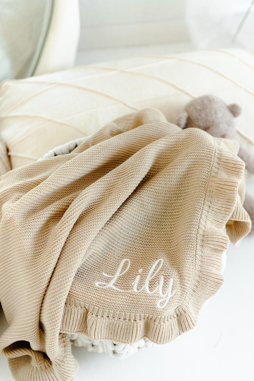 Magnolia Baby Ruffle Receiving Blanket main image 0
