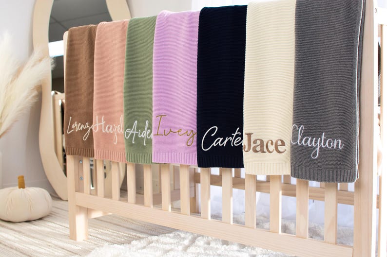Baby Name Blanket, Baby gift, Embroidered Blanket, Stroller Blanket, Baby Shower Gift, Newborn Baby Gift, Personalized Name baby Blanket image 3