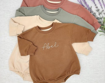 Cotton Baby Romper, Embroidered Long Sleeve Infant sweatshirt,Personalized baby sweatshirt,newborn gift,baby shower Gift.