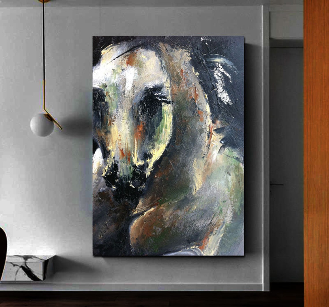Abstract Horse Wall Art Horse Canvas Picture Canvas Wall Etsy