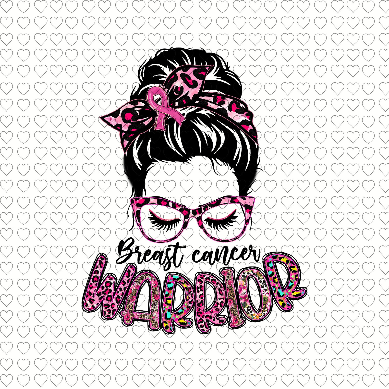 Messy bun breast cancer warrior png messy bun png cancer du  etsy