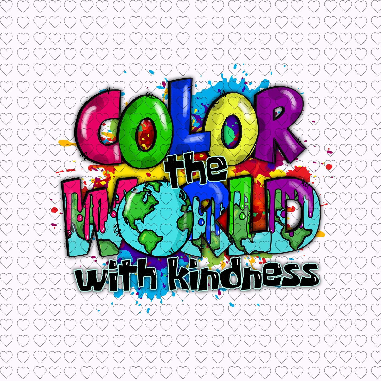 Color the world with kindness png Be Kind Png Teacher Png | Etsy
