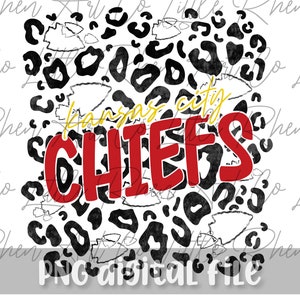 Arrowhead Chiefs Leopard Vintage PNG File -Kansas City- Cheetah Leopard - Superbowl Bound - Digital Download - KC Chiefs
