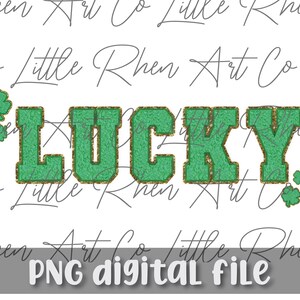Lucky Shamrocks Faux Chenille Varsity Patches - Arquivo PNG do Dia de São Patrício - Designs Digitais - Cravo de Quatro Folhas - Brilho Robusto - Patches Falso