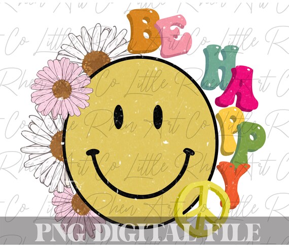 Distressed Smiley Face - Vintage Style Happy Hippie Shirts Distressed Smiley Face - Vintage Style Happy Hippie Shirts