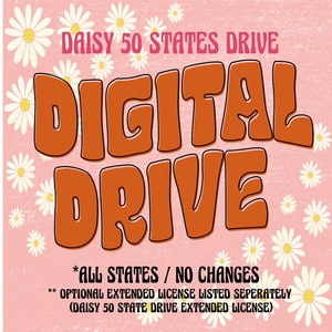 50 STATES DRIVE 2022 - Boho Retro Daisy State Designs PNG - Boho Vibes - Daisy Retro - gedeckte Farben - State Pride Designs - Digitaler Download
