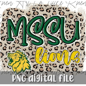MSSU - Missouri Southern State University Lions PNG File -College- Cheetah - Sublimation File - Tshirt Designs - Digital Download - MO