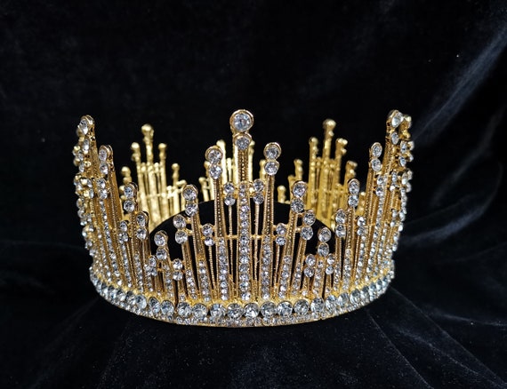 Large Crystal Rhinestone Crown - Gold Crown/silver Crown for 
