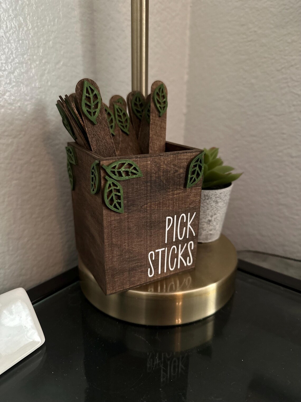 Pick Stick Rack Numbered Pick Sticks Wooden Desk Holder for Teachers Educator Gift ...