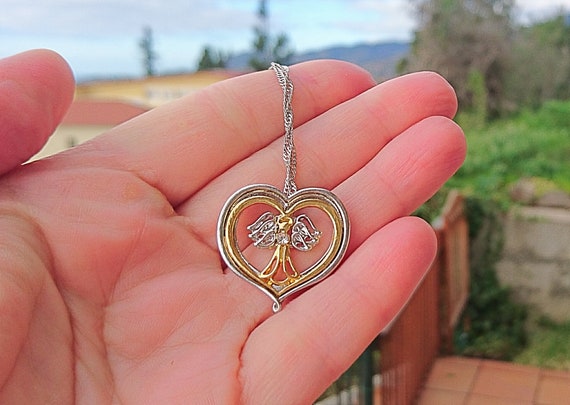 Guardian angel heart necklace deals