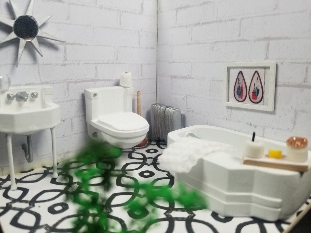 Miniature Bathroom Set 124 Scale Etsy