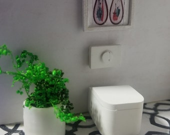 Miniature Modern Toilet (1:24 Scale)