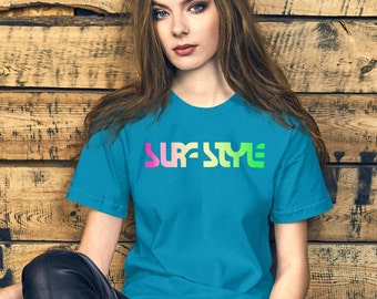 Surf Style 80s retro summer Iridescent throwback Unisex t-shirt