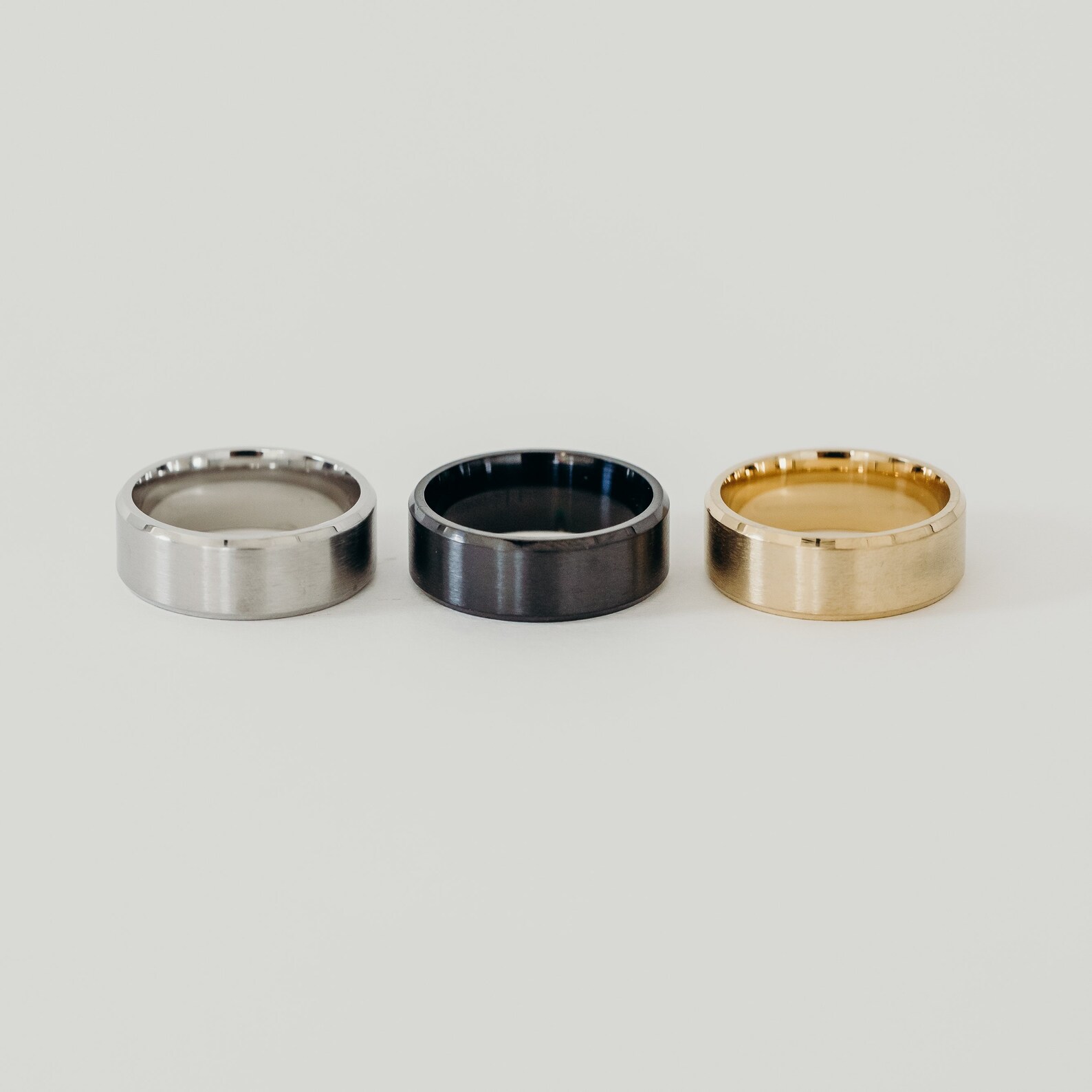 Mens Ring in Brushed Gold Men's Brushed Gold Ring Gold Etsy