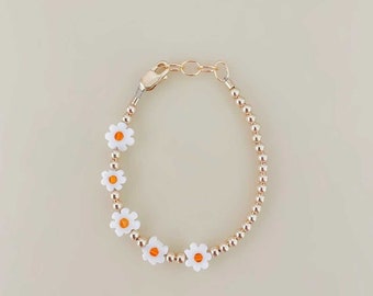 14K Gold Filled Daisy Mommy & Baby Bracelet