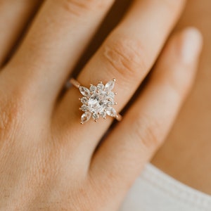 Vintage Engagement Ring Cubic Zirconia Engagement Ring Rose Gold CZ Wedding Ring Engagement Ring Wedding Ring Rose Gold Ring Simulated Ring