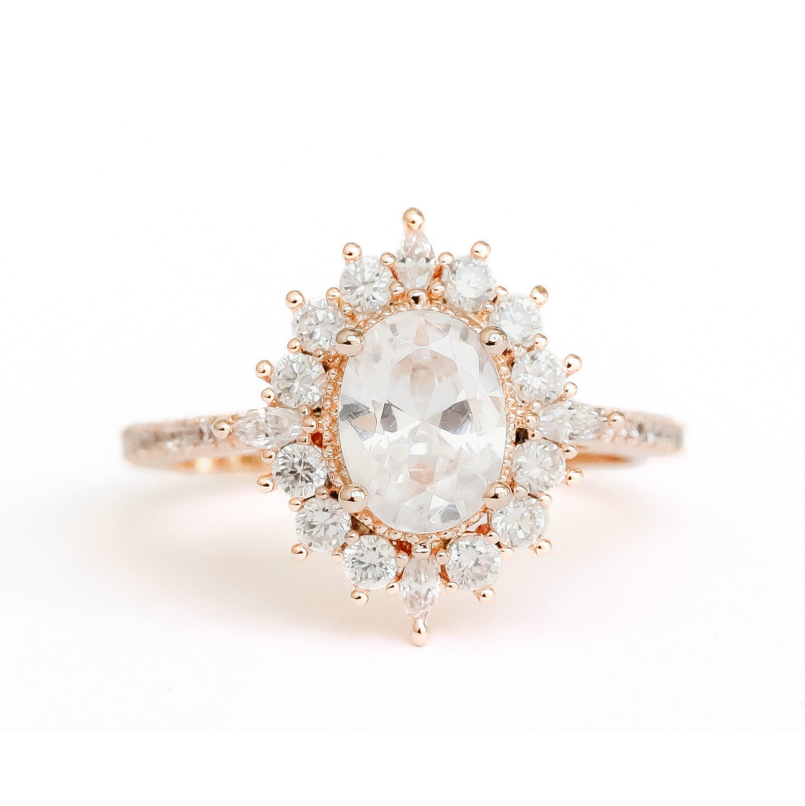 Victorian Cubic Zirconia Engagement Ring Vintage Engagement - Etsy