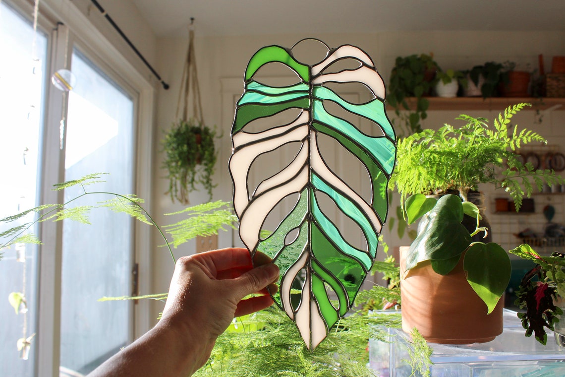 PATTERNS 10 Monstera Leaf Stained Glass Patterns Digital Etsy