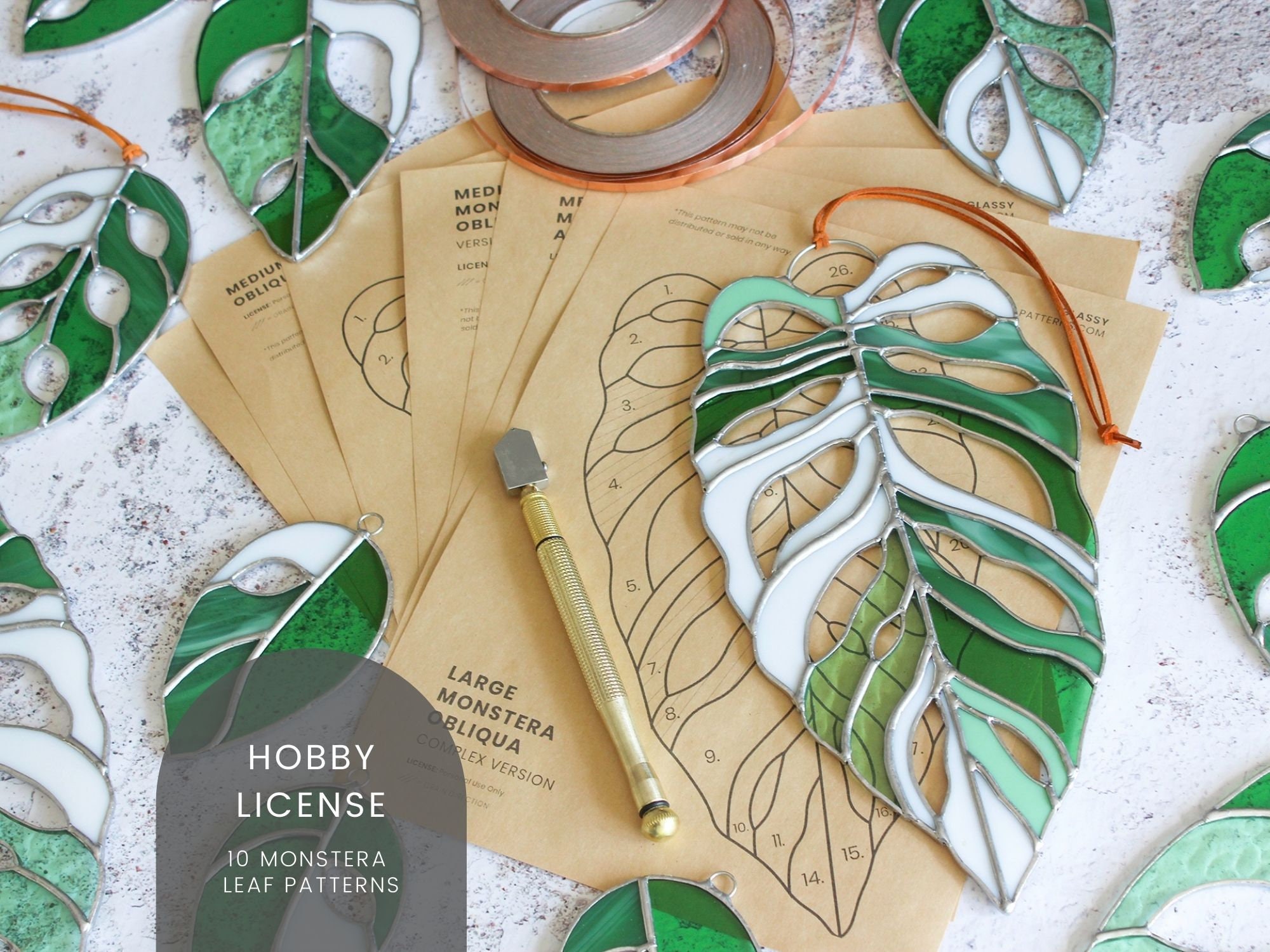 Patterns 10 Monstera Leaf Stained Glass Patterns Digital Etsy Singapore