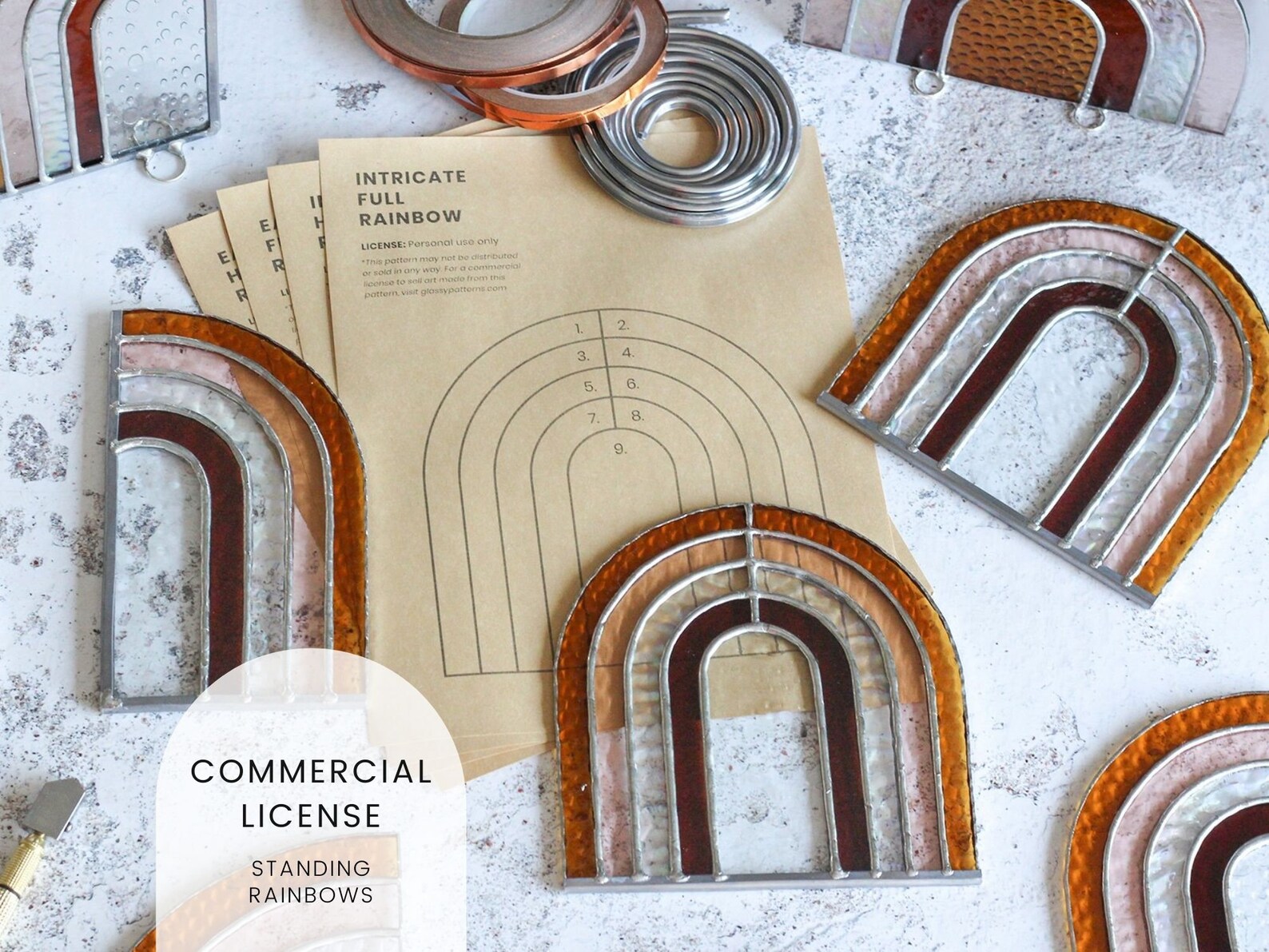 PATTERNS 4 Standing Rainbow Stained Glass Patterns Digital - Etsy