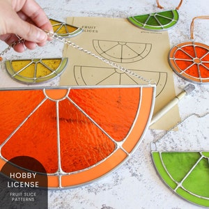 PATTERNS • Fruit Slice Stained Glass Patterns • Digital Download: Hobby License