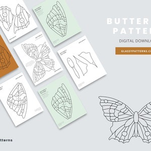 PATTERN • Butterfly Stained Glass Pattern • Digital Download: Hobby ...
