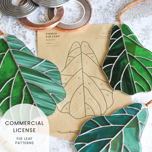 PATTERNS 10 Monstera Leaf Stained Glass Patterns Digital Etsy