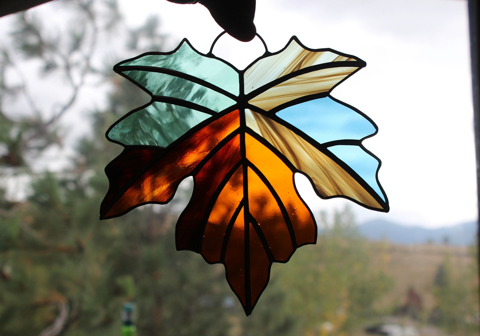 PATTERN Maple Leaf Stained Glass Pattern Digital Download Etsy