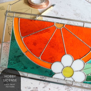 PATTERN • Half Fruit Stained Glass Pattern • Digital Download: Hobby License